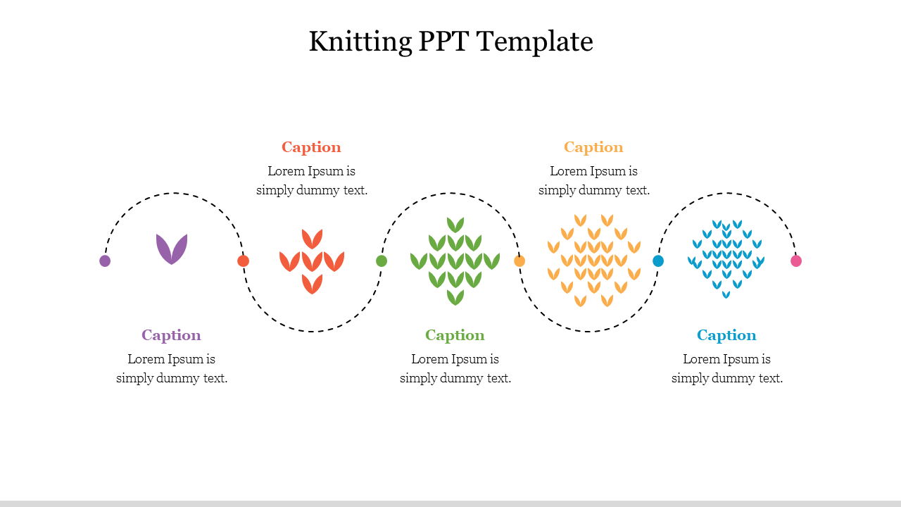 Free - Elegant Knitting PPT Template Slide Designs-Five Node